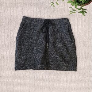 Wool Grey Double Lined Drawstring Grey Heathered Skirt